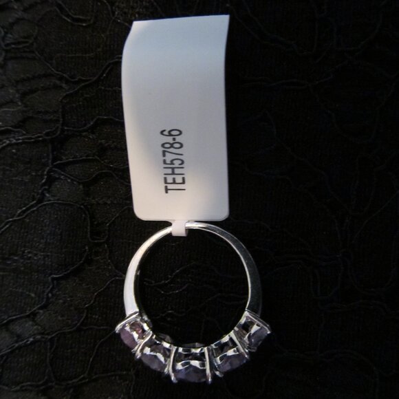 Heart Shaped Brazilian Amethyst Sterling Silver ring Size 6 New in Pkg - Picture 8 of 16